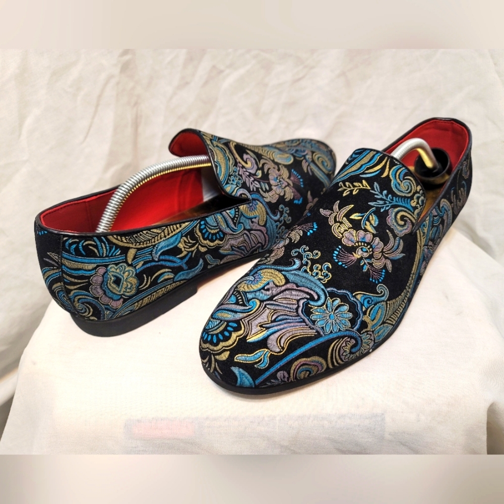 Venshine Mens Dress Loafers Slip On Shoes Glitter Wedding Party Prom Shoes Sz 13